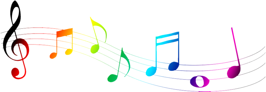 Colorful Music Notes Clipart Transparent - Colorful Music Notes Symbols (900x312), Png Download