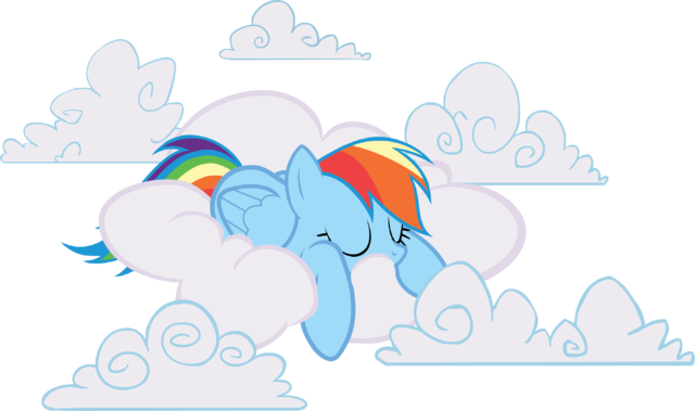 Aip Rainbow Dash Sleeping In Clouds - My Little Pony: Friendship Is Magic (640x379), Png Download