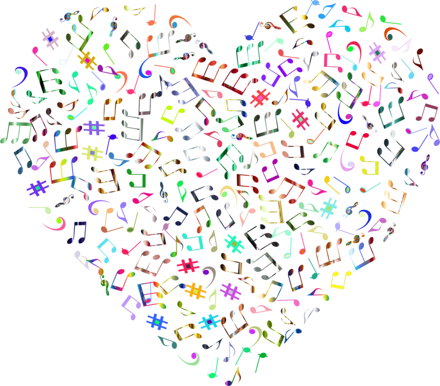 Musical Note Musical Theatre Art Poster - Music Heart Transparent Background (855x750), Png Download