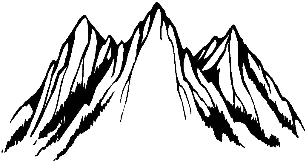 Mountain Clip Art Black And White (1024x768), Png Download