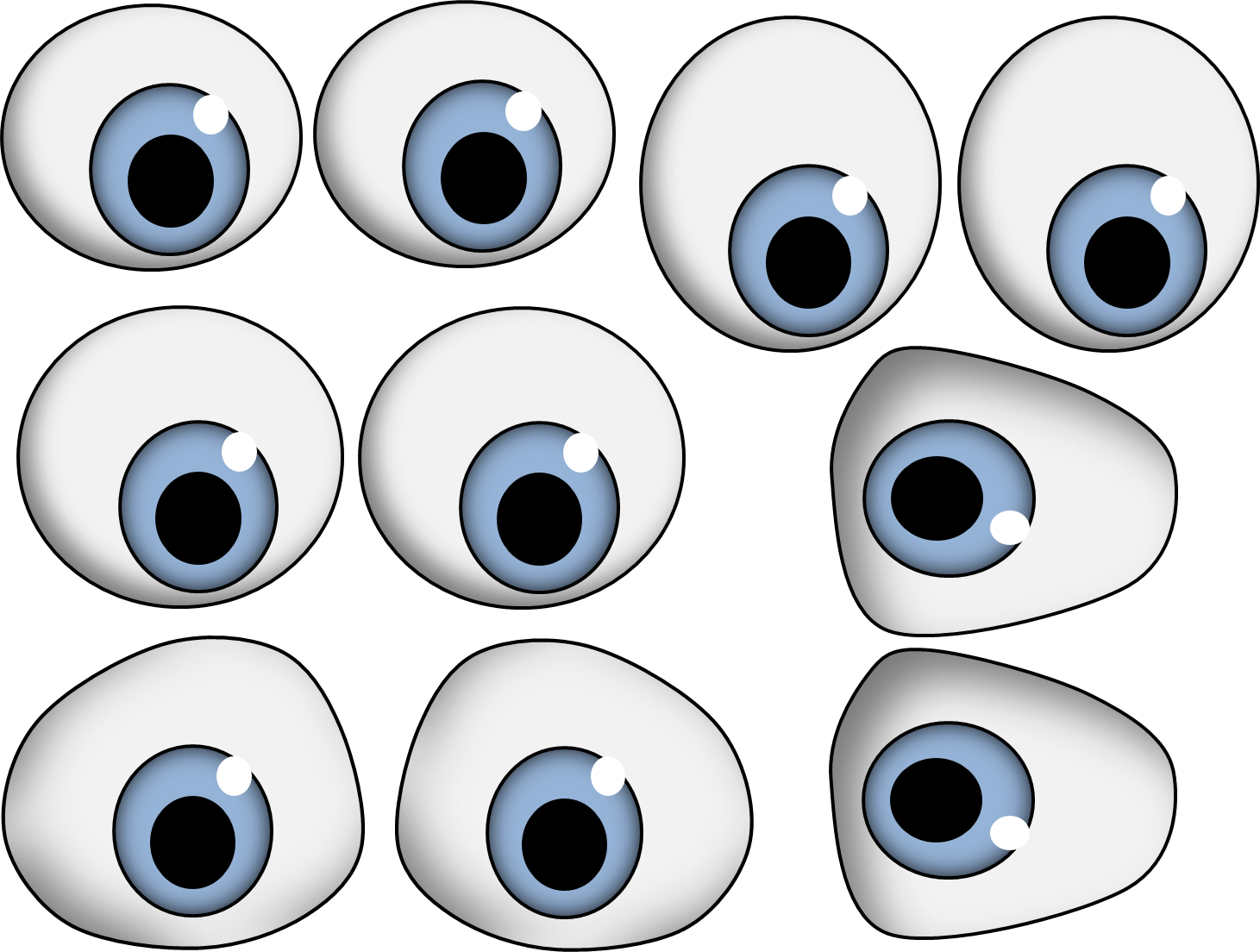Blue Eyes - Fish Eye Cartoon Drawing (1461x1104), Png Download