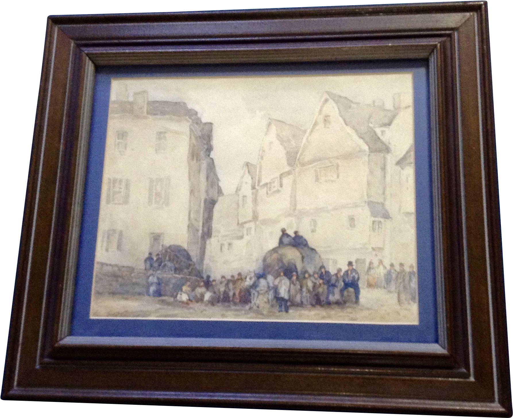 Frank Senne, Figural People In European Town Center (1785x1785), Png Download