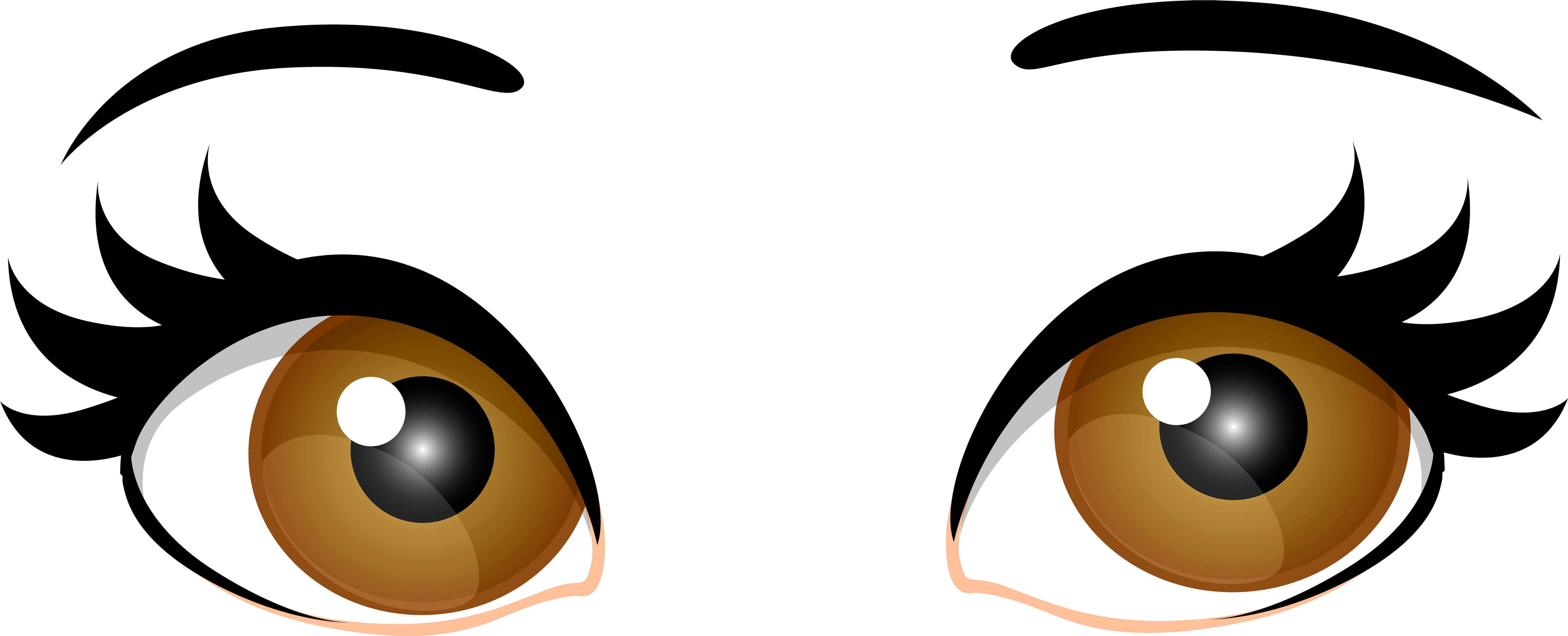 Brown Female Eyes Png Clip Art (7000x2837), Png Download