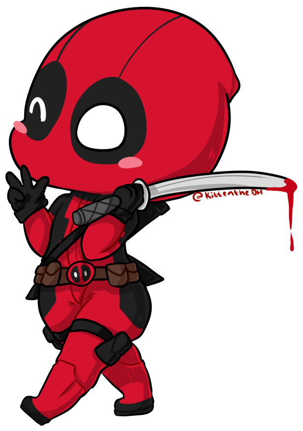 Banner Chibi By Xnekorux On Deviantart - Chibi Deadpool Dibujo (750x900), Png Download