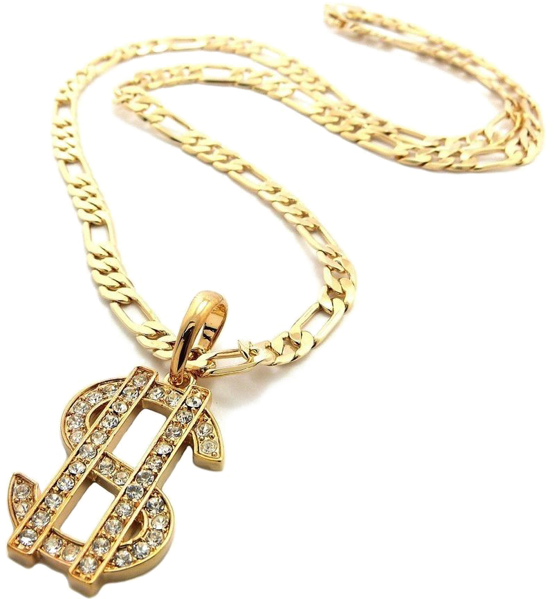 Download Transparent Dollar Chain Png - Dollar Sign Necklace Png - PNGkit