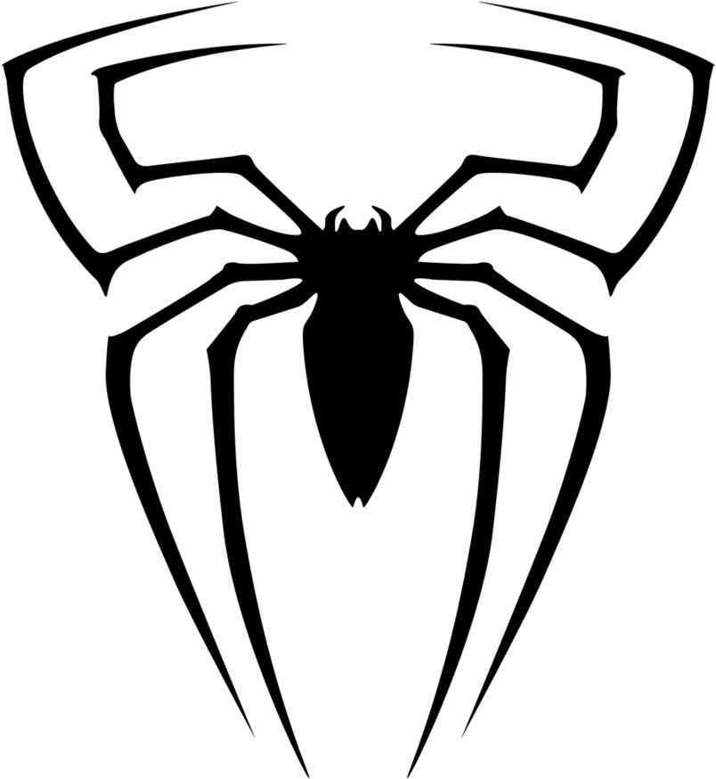 Clipart Black And White Stock Spider Man Logo Cliparts - Spiderman Spider Icon (900x900), Png Download