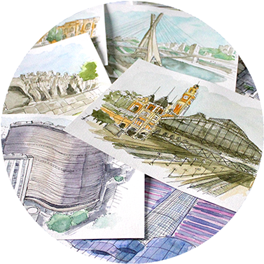 Samsung Places Of Sao Paulo In Watercolor - Battleship (600x450), Png Download
