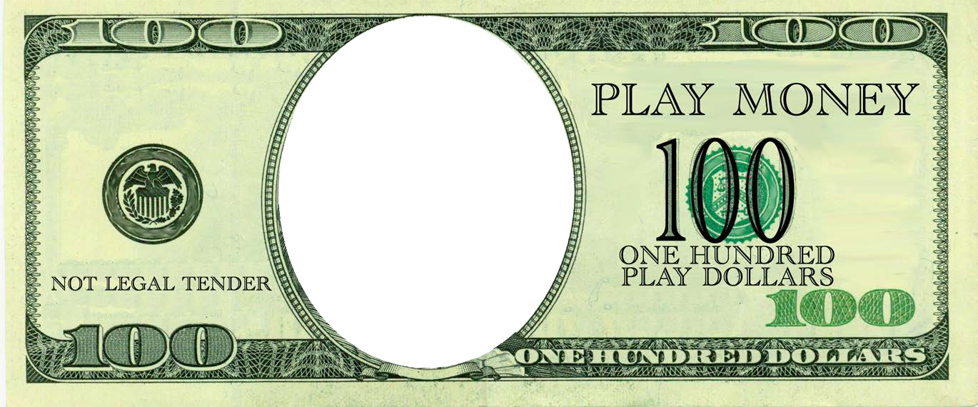 100 Dollars Play Money - Blank 100 Dollar Bill (1370x570), Png Download