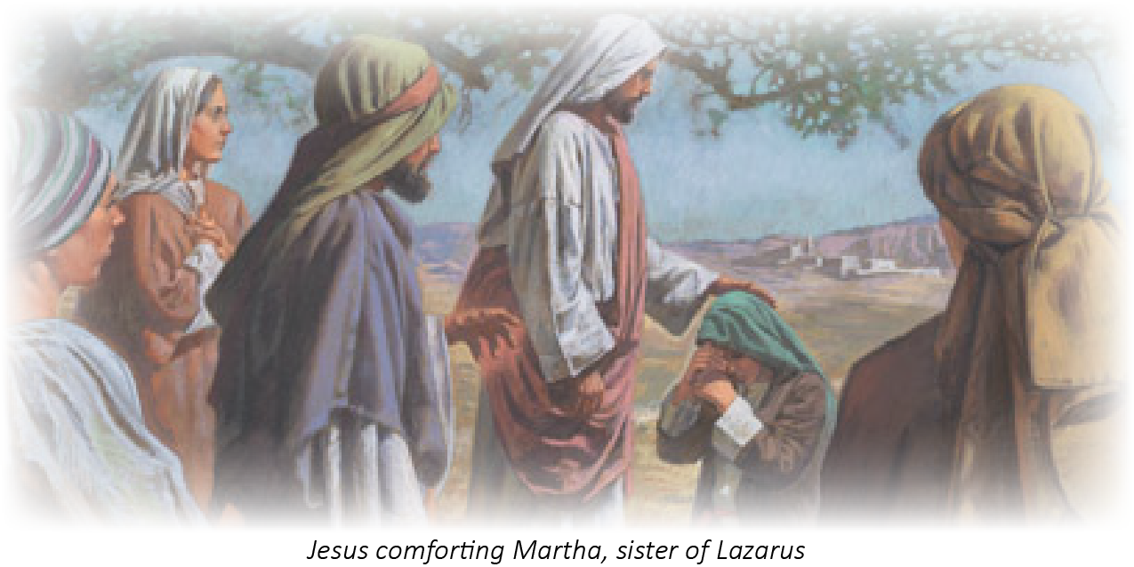 Painting Of Jesus Comforting Marth - Jesus To Martha I Am The Resurrection (1275x638), Png Download