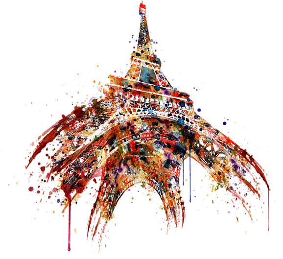 Eiffel Tower Watercolor By Marian Voicu - Watercolor Paris Eiffel Tower (600x600), Png Download
