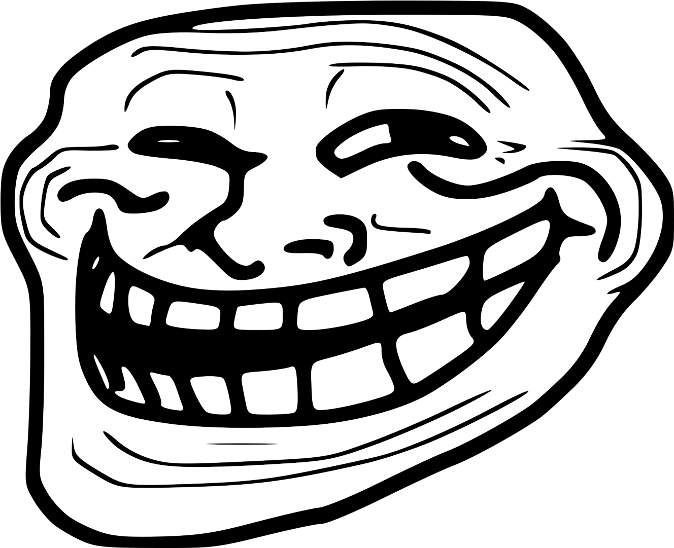 Troll Face Meme Png - Troll Meme Face Png (1327x1080), Png Download