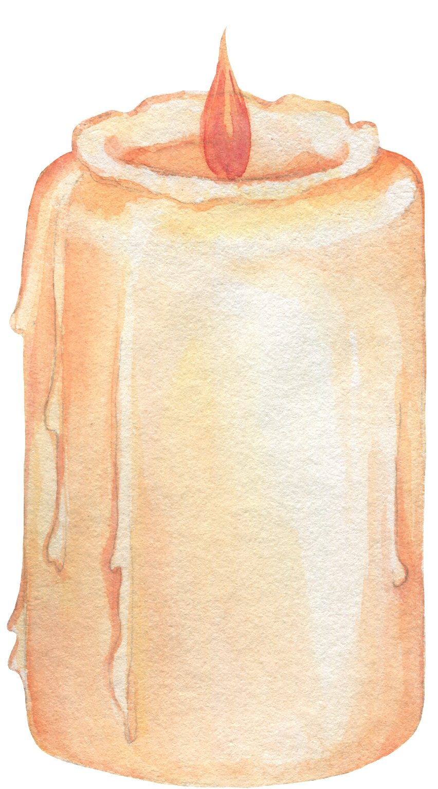 Hand Painted A Burning Candle Png Transparent - Candle (1024x1644), Png Download