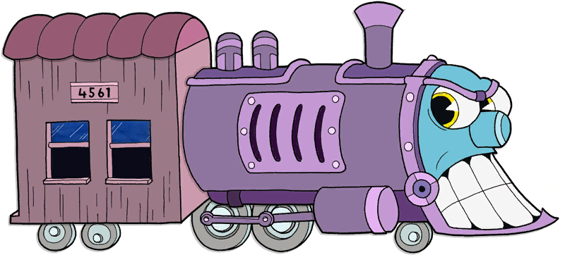 Choochoo Train - Cuphead Head Of The Train (808x367), Png Download