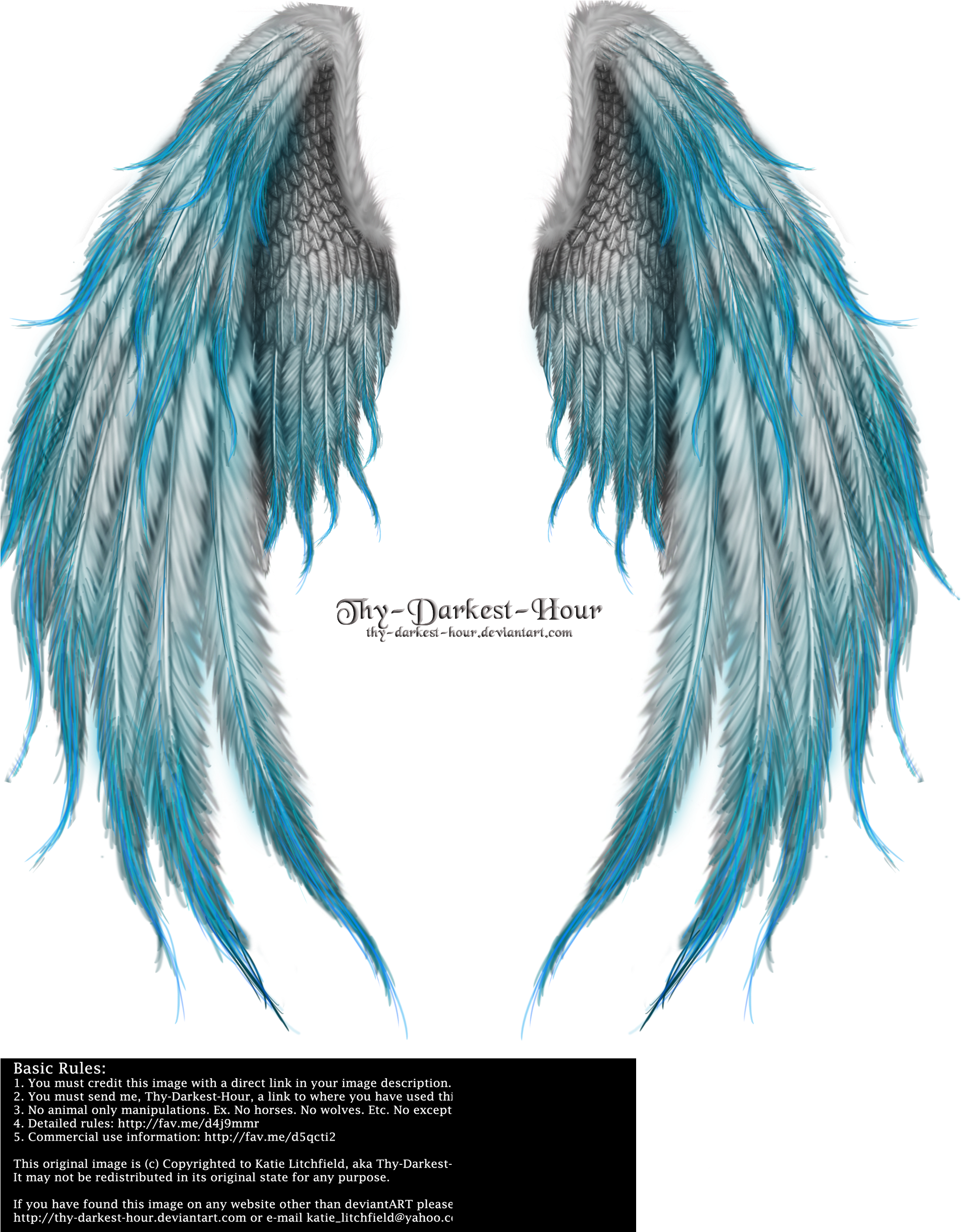 Picture Free Winged Fantasy V Phoenix Blue By Thy - Fallen Angel Wings Png (1937x2440), Png Download