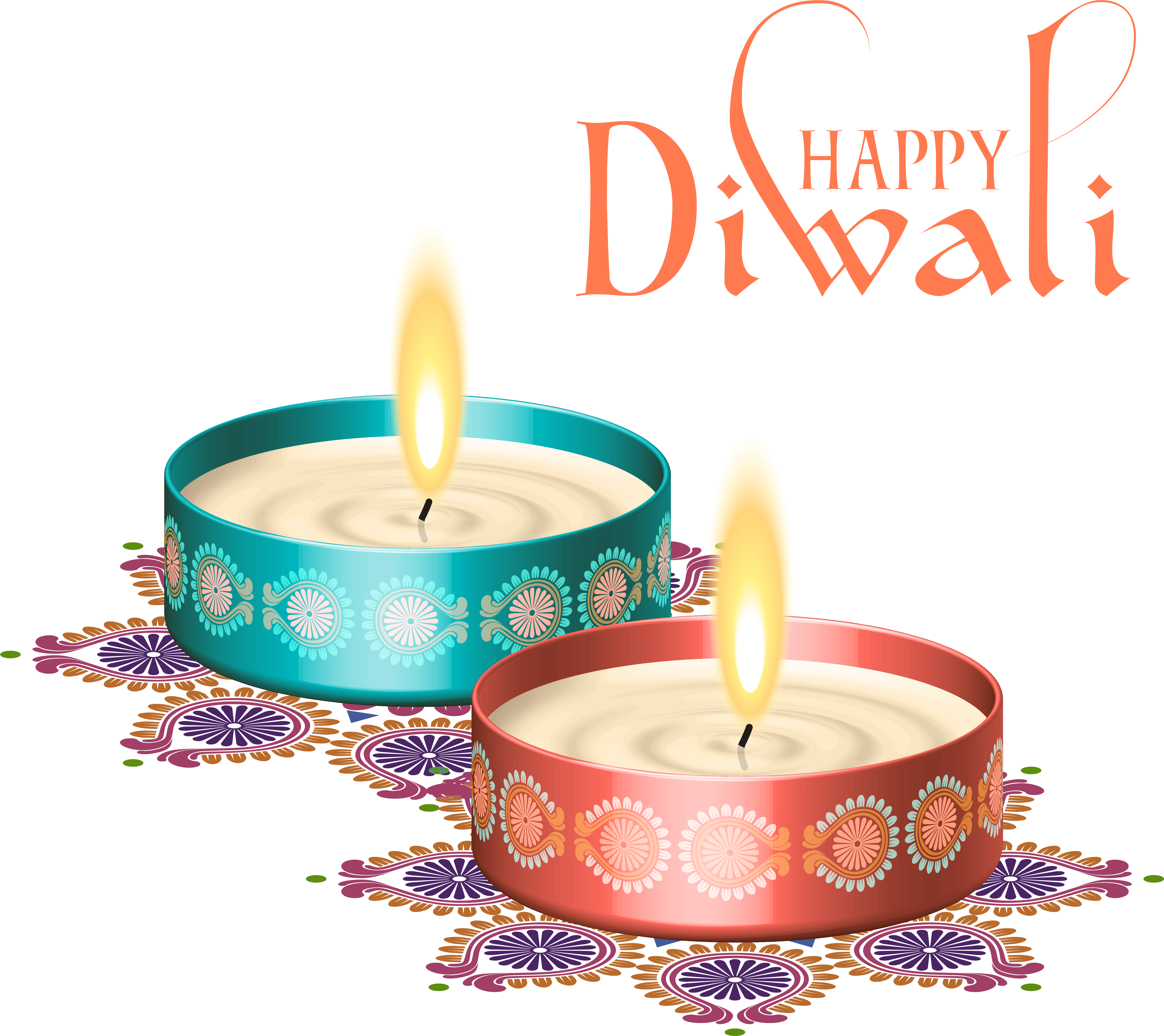 Happy Diwali Nice Candles - Happy Diwali Png (6074x5374), Png Download