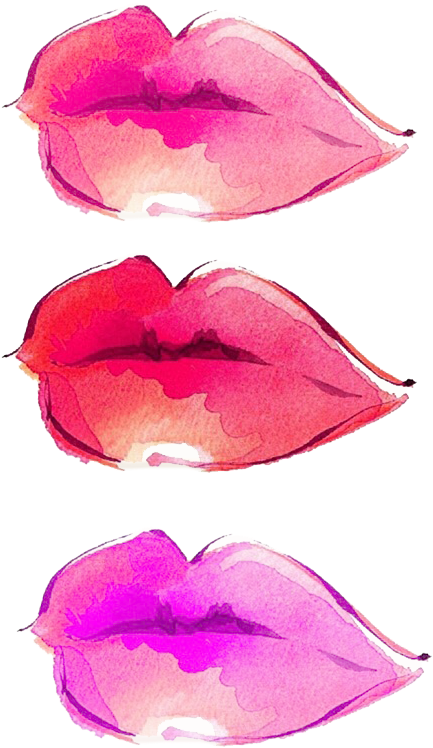 Water Color Lips Png - Watercolor Lip Png (540x893), Png Download