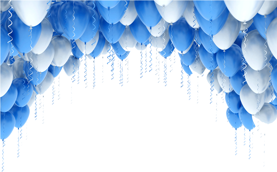 Blue Balloons (900x684), Png Download