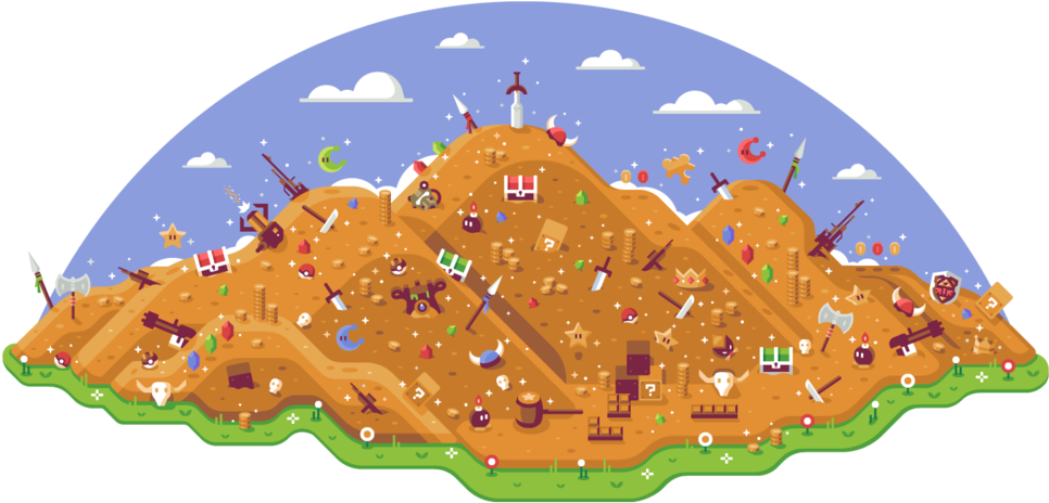 Loot-mountain - Portable Network Graphics (1000x529), Png Download