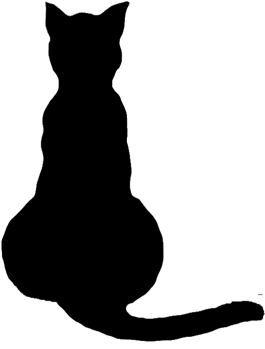 Gallery For > Sitting Cat Silhouette - Black Cat Silhouette Sitting (546x709), Png Download