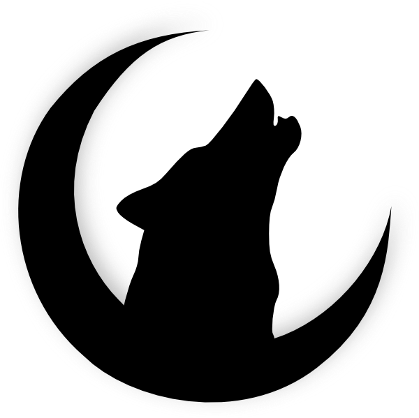 Wolf Howling With Moon Svg Clip Arts 600 X 599 Px (600x599), Png Download