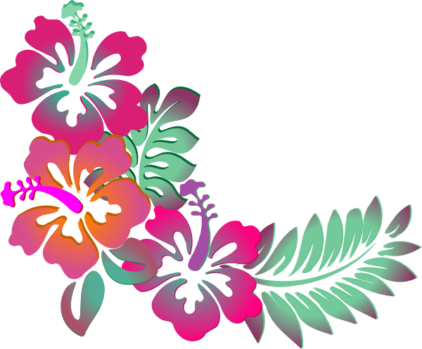 Watercolor Flowers Border Png - Clipart Hibiscus (600x497), Png Download