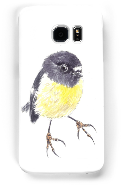 Watercolor Painting Of A Tomtit • Also Buy This Artwork - Yellow Rumped Warbler (500x700), Png Download