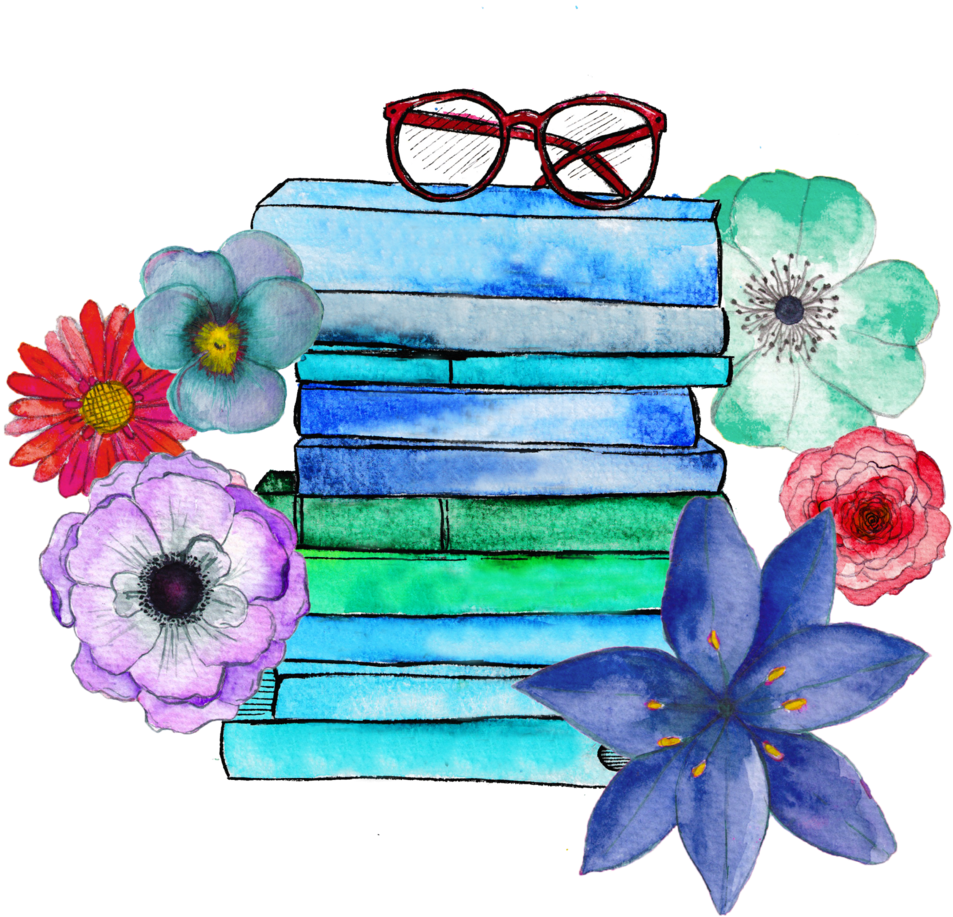 Books And Flowers - Book (1000x963), Png Download