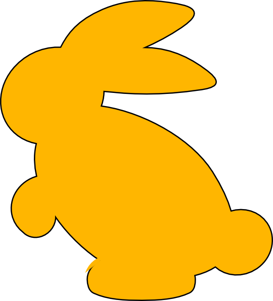 Yellow Bunny Silhouette Clip Art - Cute Cartoon Yellow Rabbits (540x596), Png Download