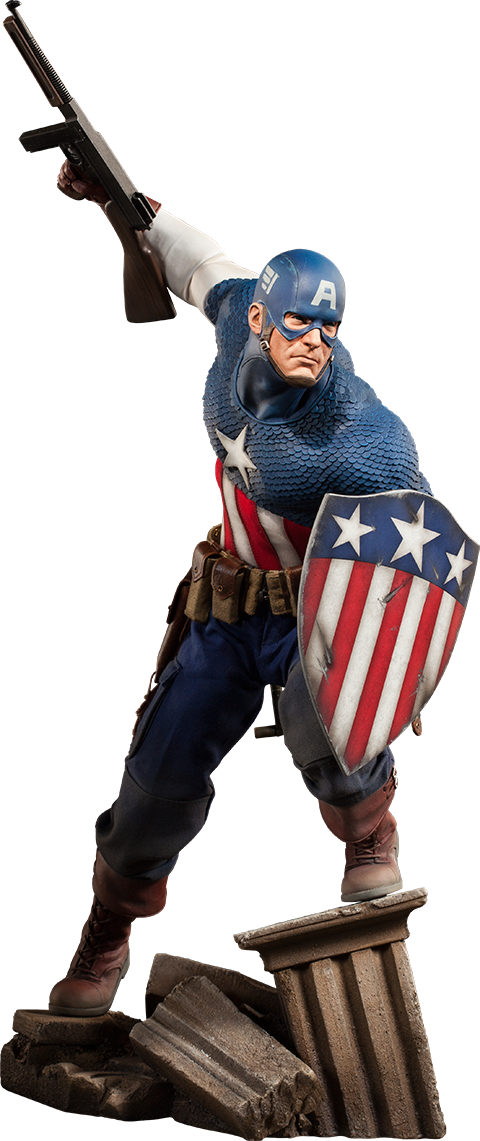 Captain America Premium Format™ Figure - Captain America Marvel Premium Format Figure (480x1141), Png Download