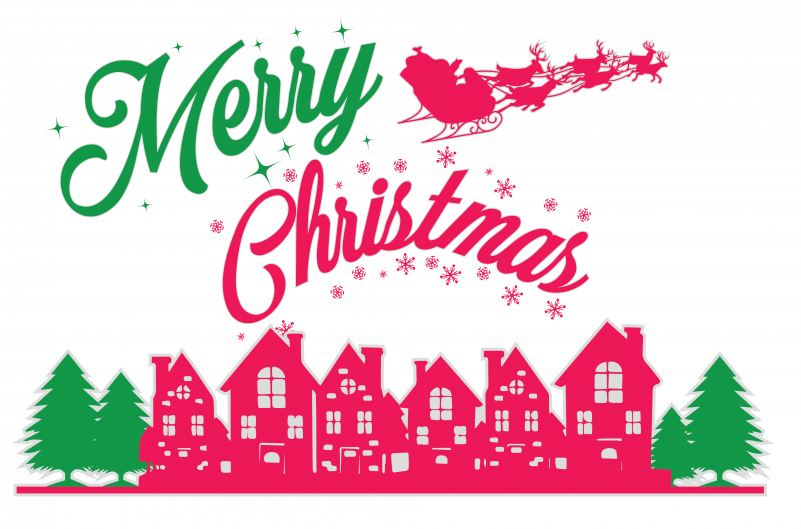 Merry Christmas Houses Kids Size - Christmas Day (800x800), Png Download