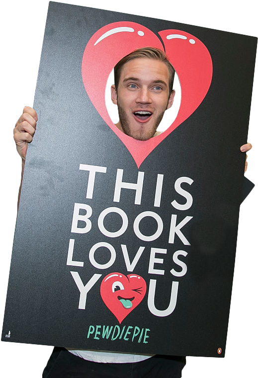 Pewdiepie Holding Sign Png Image (1024x777), Png Download