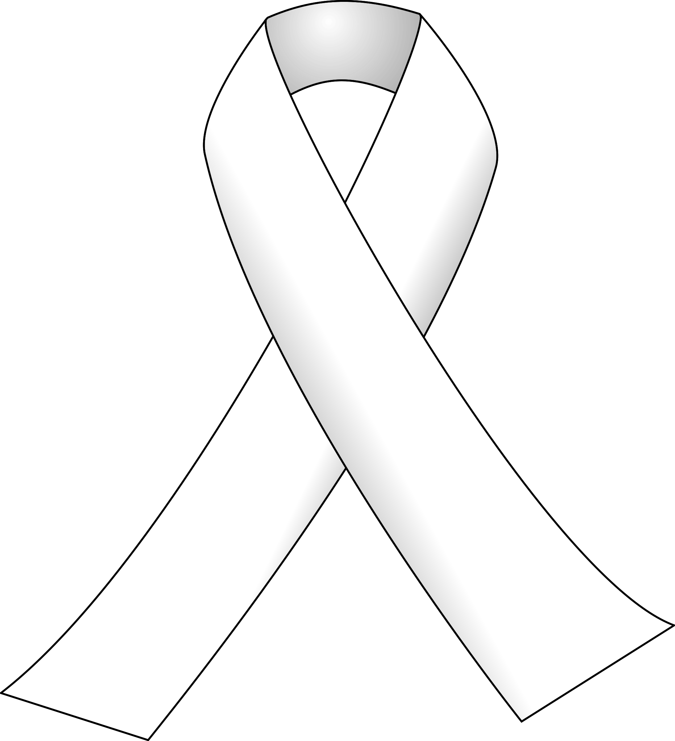 White Ribbon 3 Clip Art At Clker - Aids Ribbon Whit Png (546x599), Png Download