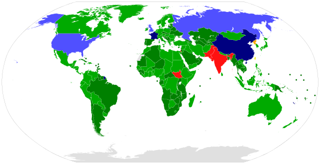 The Making Of A Non-proliferation Law - Red And Blue Map Of The World (640x329), Png Download