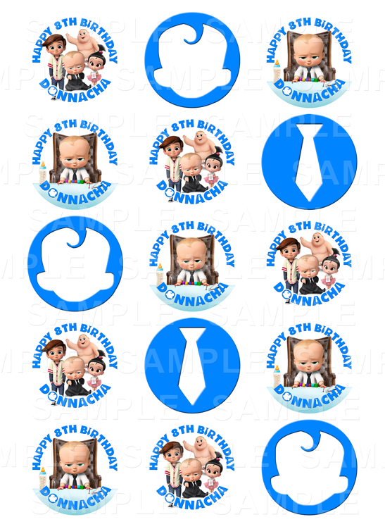 Boss Baby Cupcake Toppers (750x750), Png Download