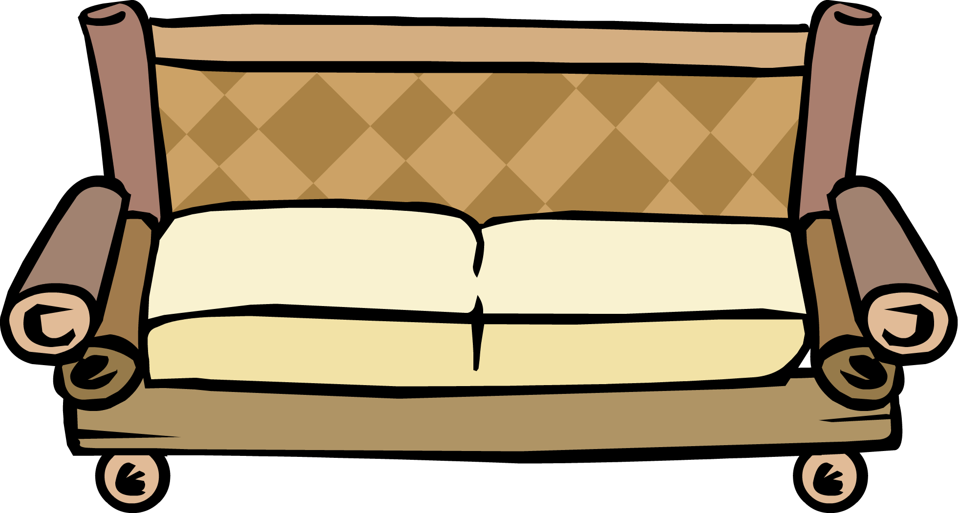 Bamboo Couch - Png - Sofa Club Penguin Wikia (1961x1051), Png Download