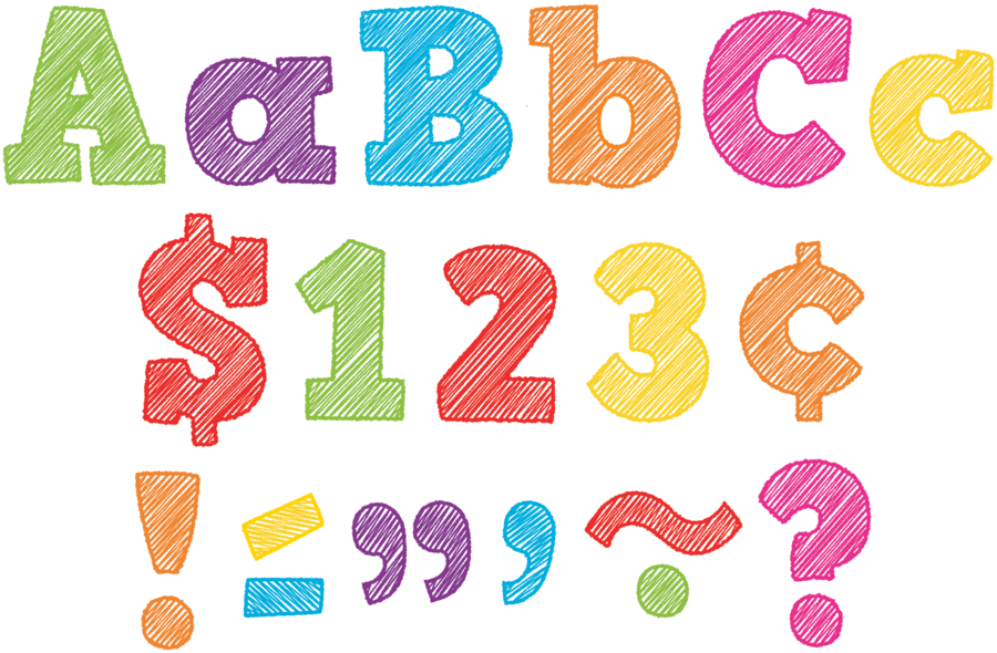 Tcr2686 Scribble Bold Block 4" Letters Combo Pack - Teacher Created Resources Tcr2686 Scribble Bold Block (900x900), Png Download