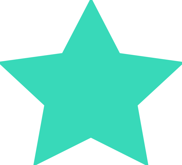 Mint Clipart Star - Turquoise Star (600x545), Png Download