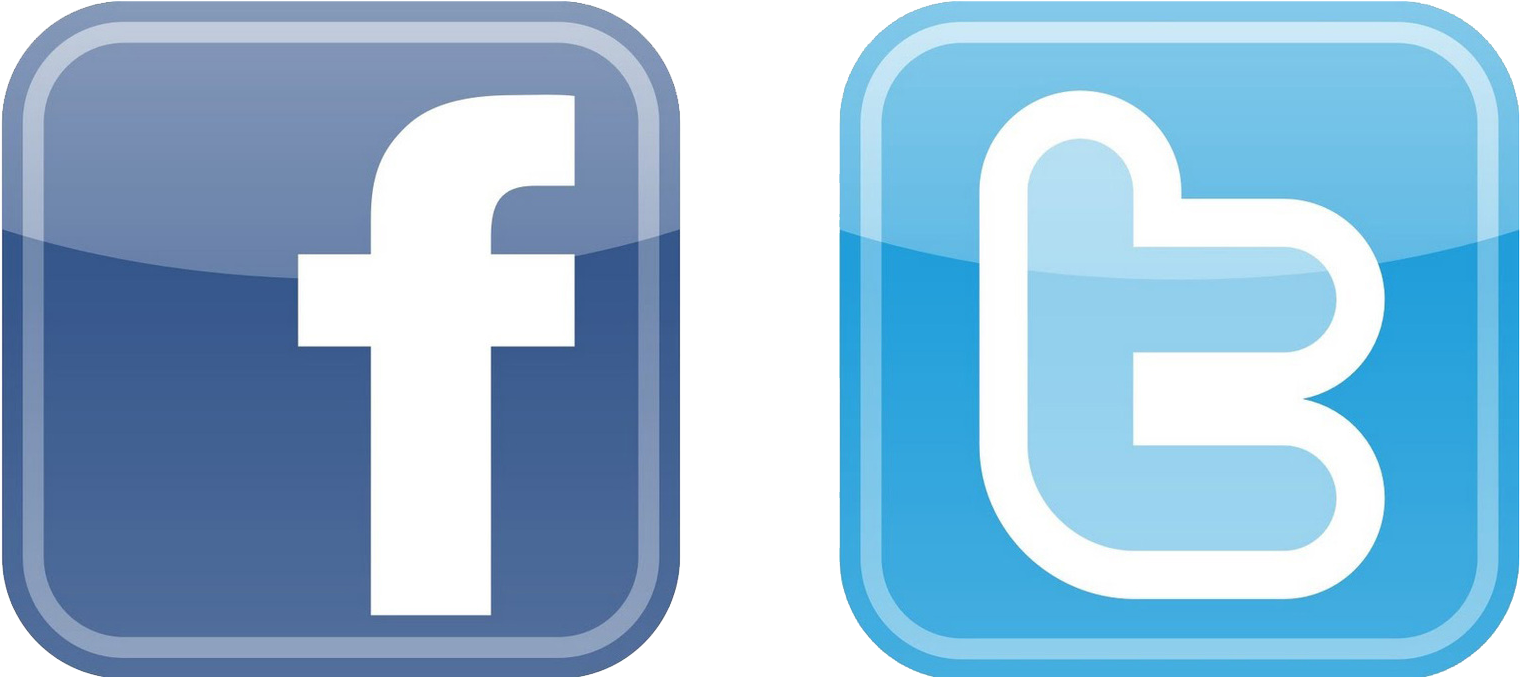 Logo Facebook Clipart Free To Use Clip Art Resource - Twitter And Facebook Buttons (1573x752), Png Download