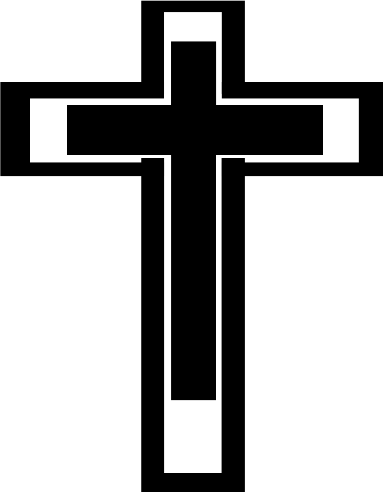 Big Image - Cross Clipart Black And White Png (1697x2400), Png Download