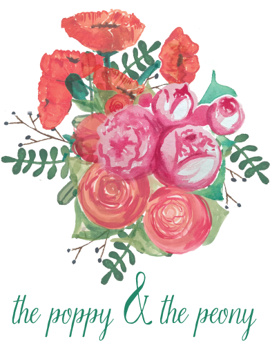 Poppy Peony Logo Stacked Greentype (576x576), Png Download