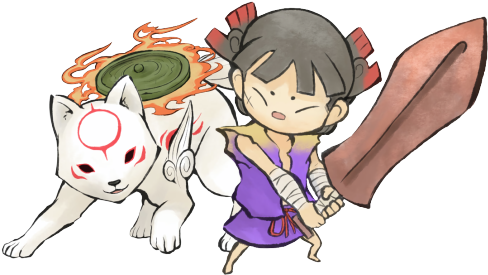 Svg Freeuse Okami Drawing Hanzo - Okami Transparent (500x367), Png Download