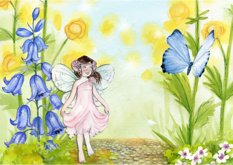 Medium Image - Fairy With Butterfly (800x568), Png Download