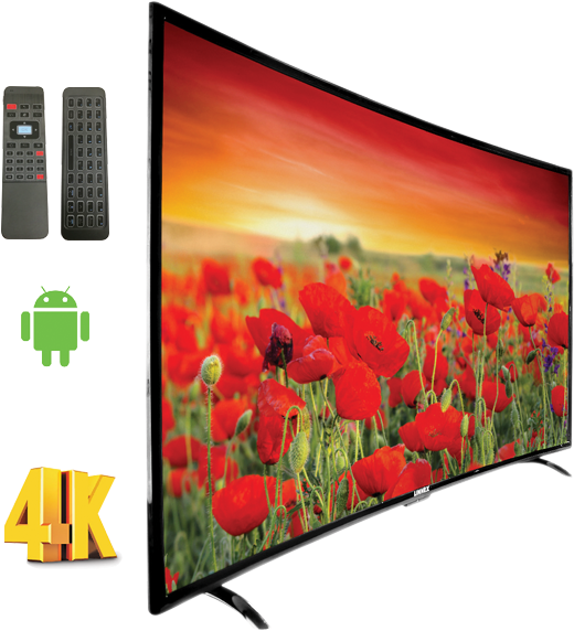 Linnex Smart Curved Led Tv-55” 4k Black - Led-backlit Lcd Display (600x600), Png Download