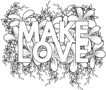 Make Love Typo And Floral Background, Make, Love, Typo - Typography (360x360), Png Download