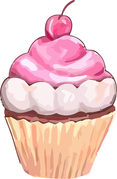 Free Pink Cupcake Clip Art Cupcake Png, Cupcake Clipart, - Cupcakes Png (390x596), Png Download