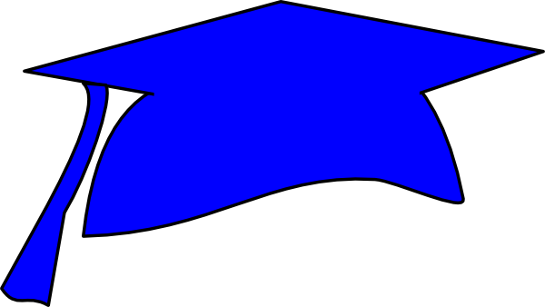 Png Freeuse Download Graduation Cap Clip Art At Clker - Graduation Cap Clipart Blue (600x338), Png Download