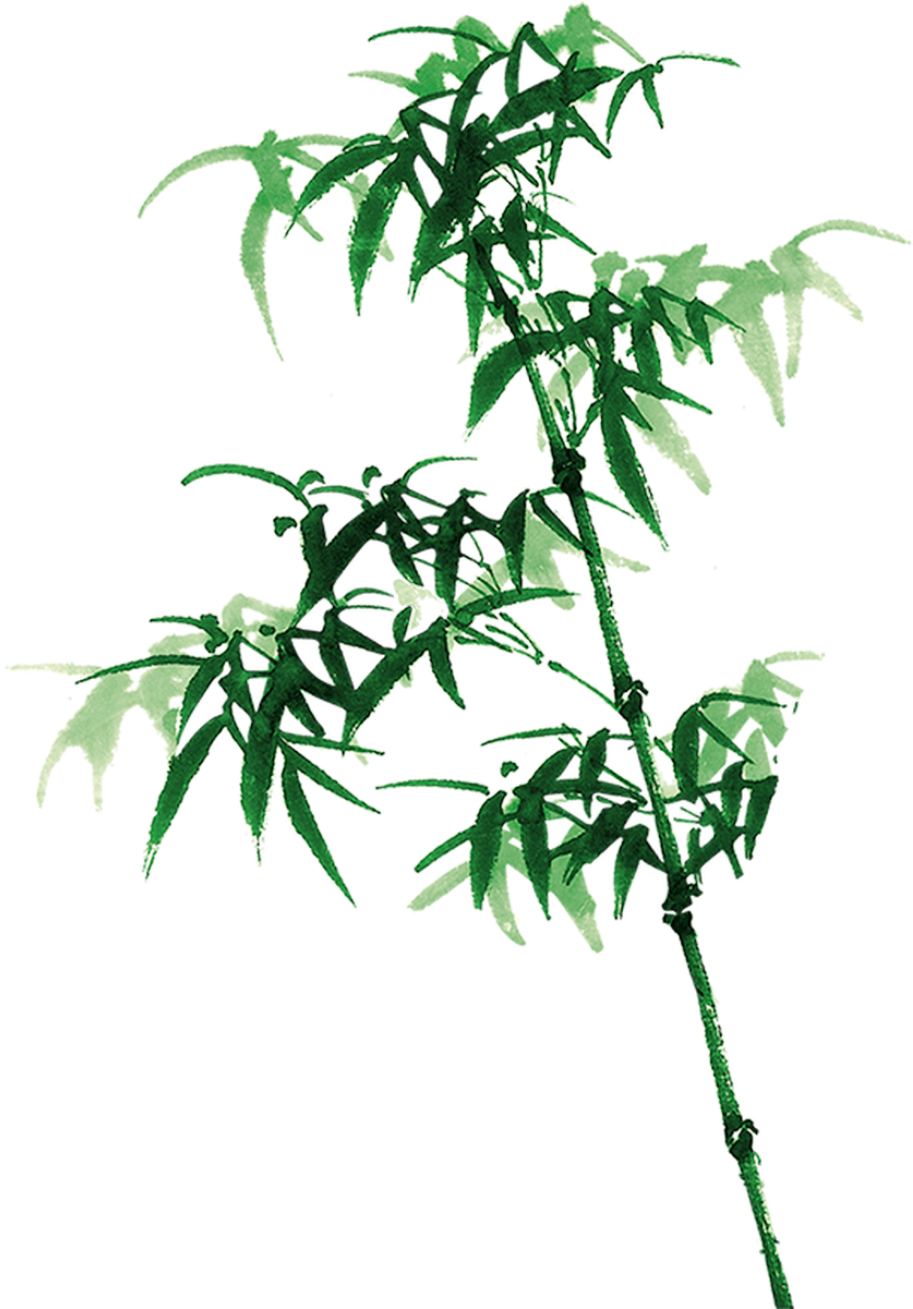 Bamboo Painting Transparent Decorative - 2010 (1024x1308), Png Download