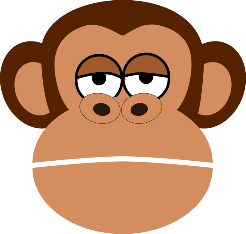 Monkey Drawing Ape Cartoon Face - Monkey Cartoon Face (789x750), Png Download