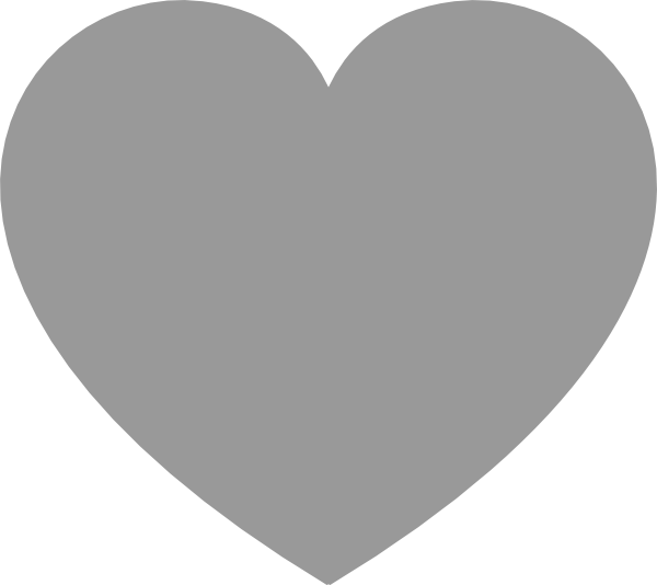 Small - Heart Clip Art Gray (600x534), Png Download