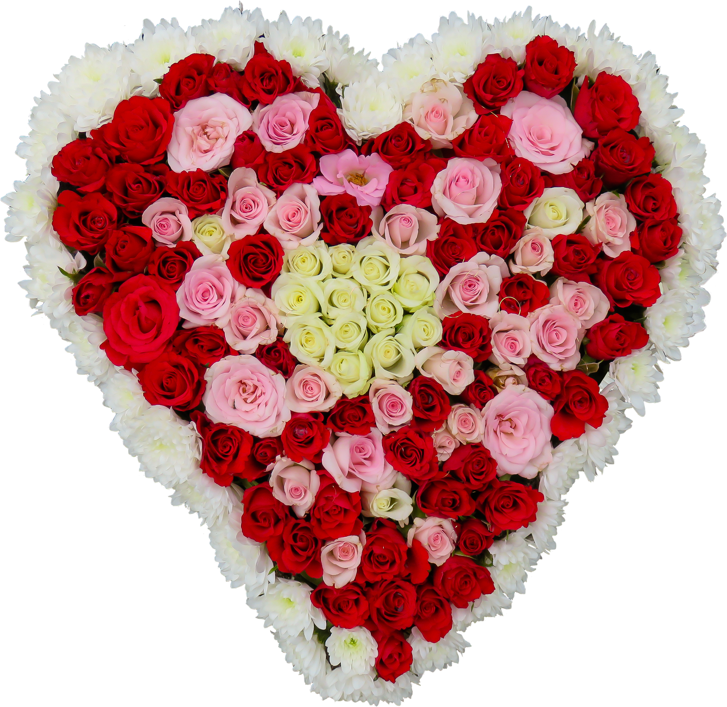 Flowers Heart Shape Png (2500x2421), Png Download
